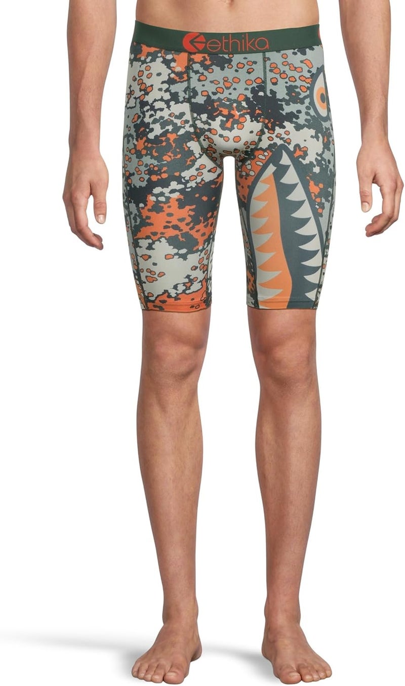 Ethika Men’s Boxer Brief, Knee Length, 4-Way Stretch Performance Underwear with Graphic Prints - BMR Battle Tested - Image 1